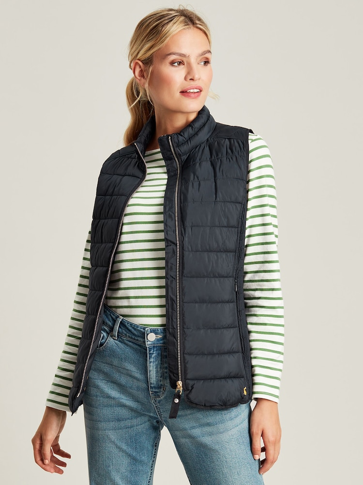 Joules Whitlow Navy Blue Showerproof Padded Gilet - Image 1 of 5