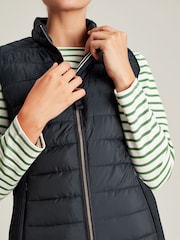Joules Whitlow Navy Blue Showerproof Padded Gilet - Image 4 of 5