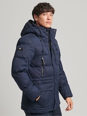 Superdry Eclipse Navy Microfibre Expedition Parka Coat - Image 1 of 8
