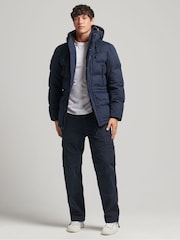 Superdry Eclipse Navy Microfibre Expedition Parka Coat - Image 3 of 8