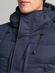 Superdry Eclipse Navy Microfibre Expedition Parka Coat - Image 4 of 8