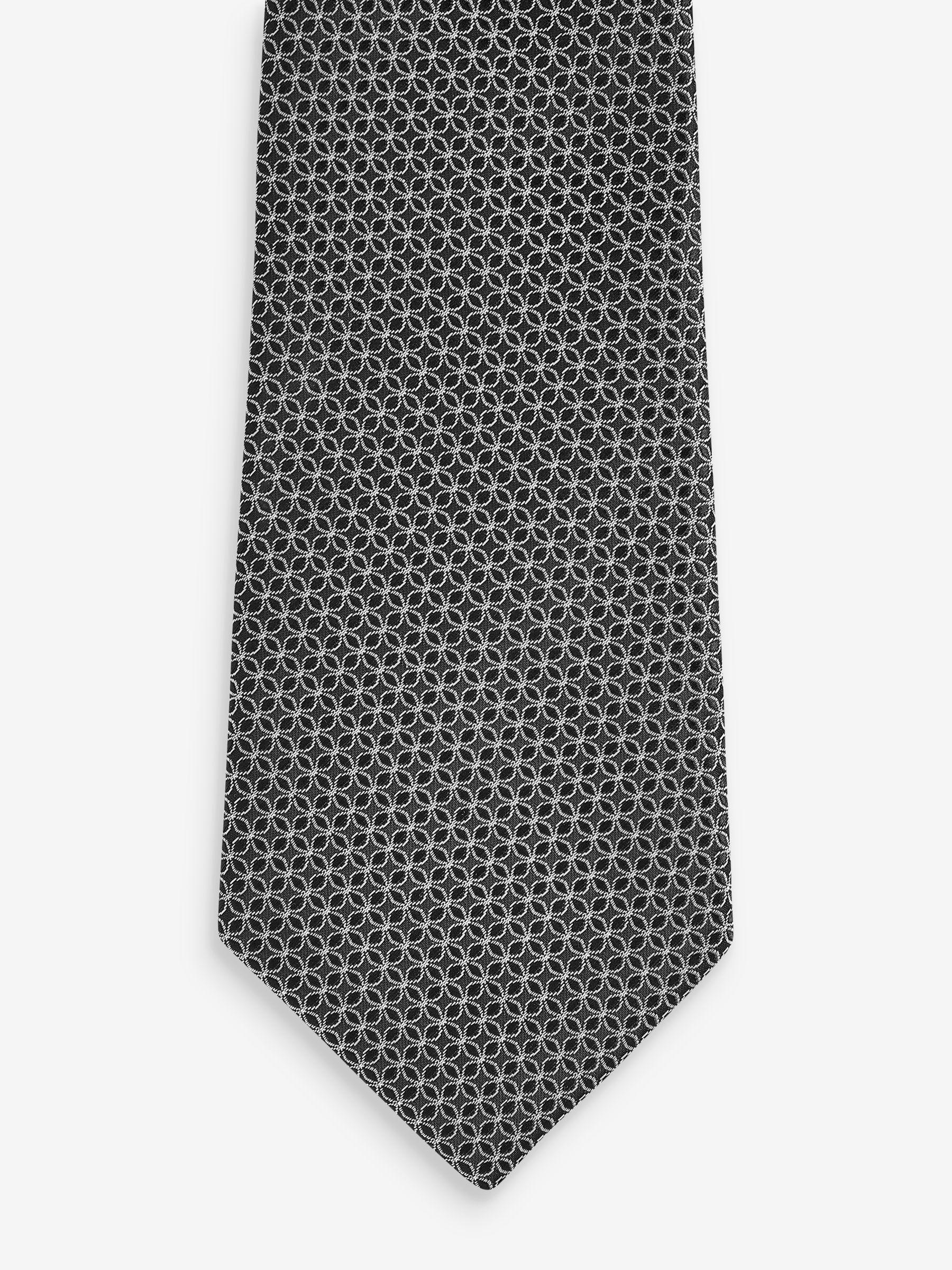 Buy Black/Charcoal Grey Textured Ties And Clips 2 Pack from