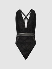 Reiss Black Candy Sleeveless Lace Body - Image 2 of 7