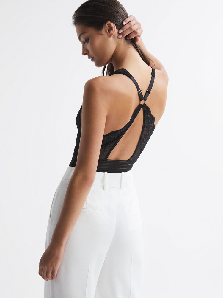 Reiss Black Candy Sleeveless Lace Body - Image 5 of 7