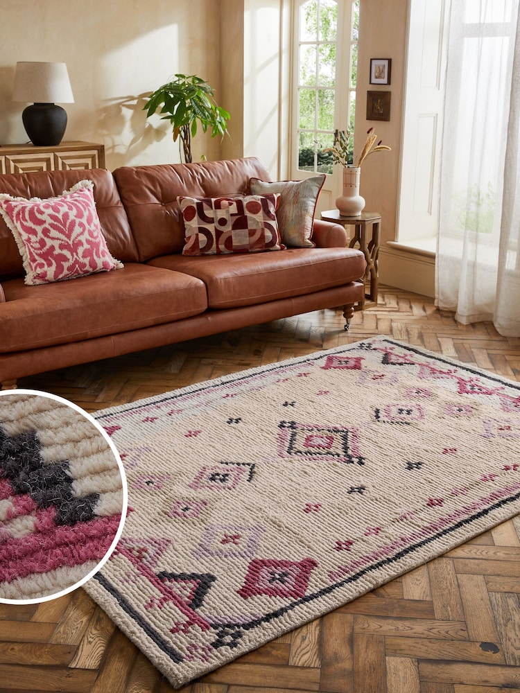 Natural/Pink Jadia Berber Rug - Image 1 of 8