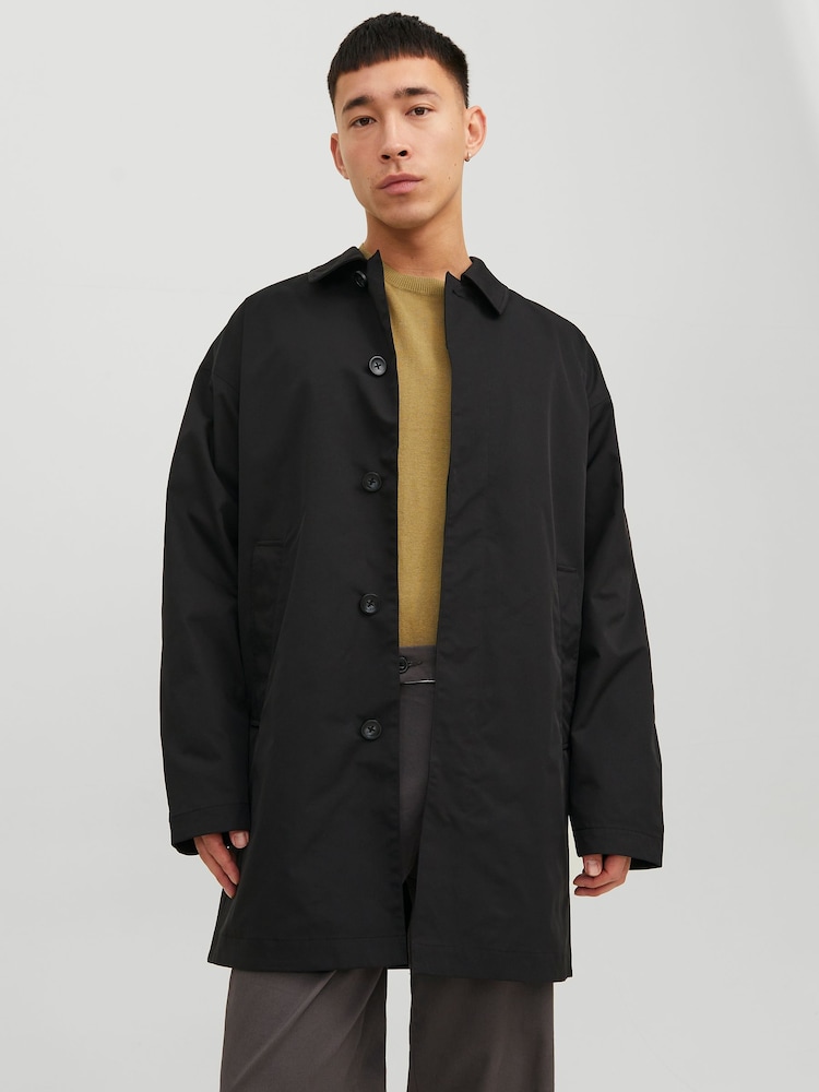 JACK & JONES Black Smart Trench Coat - Image 1 of 5