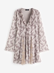 Lilac Purple Ditsy Ruffle Detail Dress - Image 6 of 7