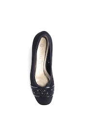 Pavers Block Heeled Black Court Shoes - Image 4 of 5