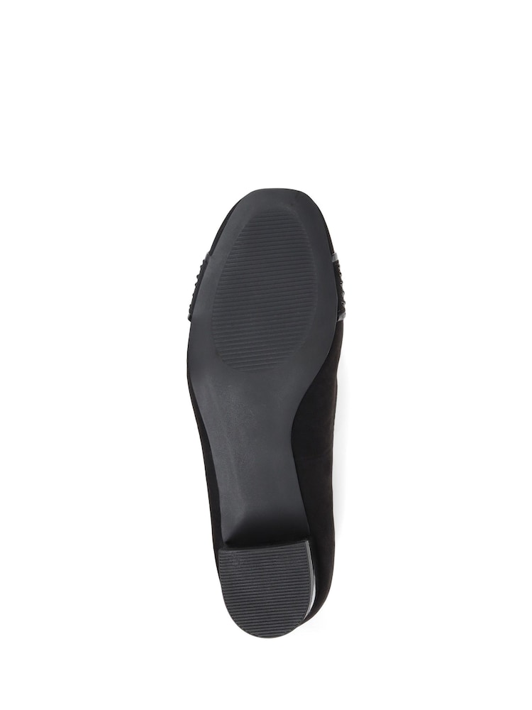 Pavers Block Heeled Black Court Shoes - Image 5 of 5