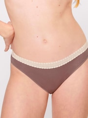 Sloggi Ribbed Tai Brown Briefs 2 Pack - Image 2 of 6