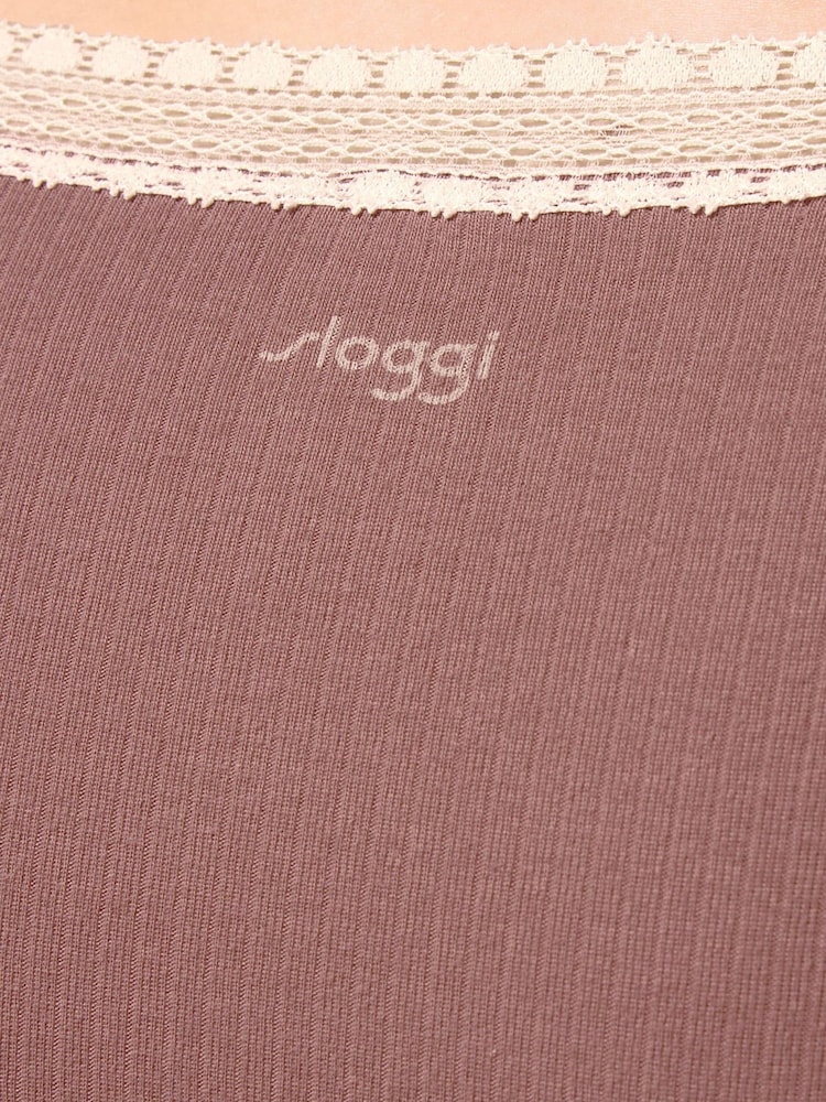 Sloggi Ribbed Tai Brown Briefs 2 Pack - Image 6 of 6