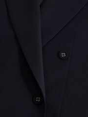 Reiss Navy Belford Double Breasted Wool Blend Slim Fit Blazer - Image 10 of 11