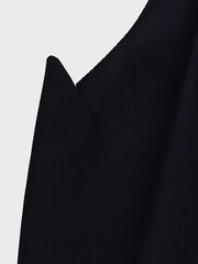 Reiss Navy Belford Double Breasted Wool Blend Slim Fit Blazer - Image 11 of 11