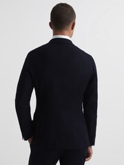 Reiss Navy Belford Double Breasted Wool Blend Slim Fit Blazer - Image 5 of 11