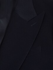 Reiss Navy Belford Double Breasted Wool Blend Slim Fit Blazer - Image 8 of 11