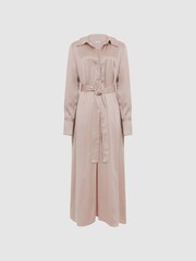 Reiss Nude Nico Silk Shirt Dress - Image 2 of 7