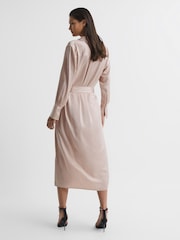 Reiss Nude Nico Silk Shirt Dress - Image 5 of 7