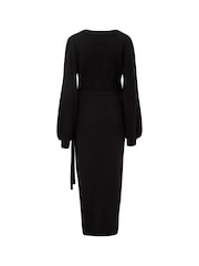 Vestido a media pierna con diseño cruzado de punto Elle de Pour Moi - Imagen 5 de 5