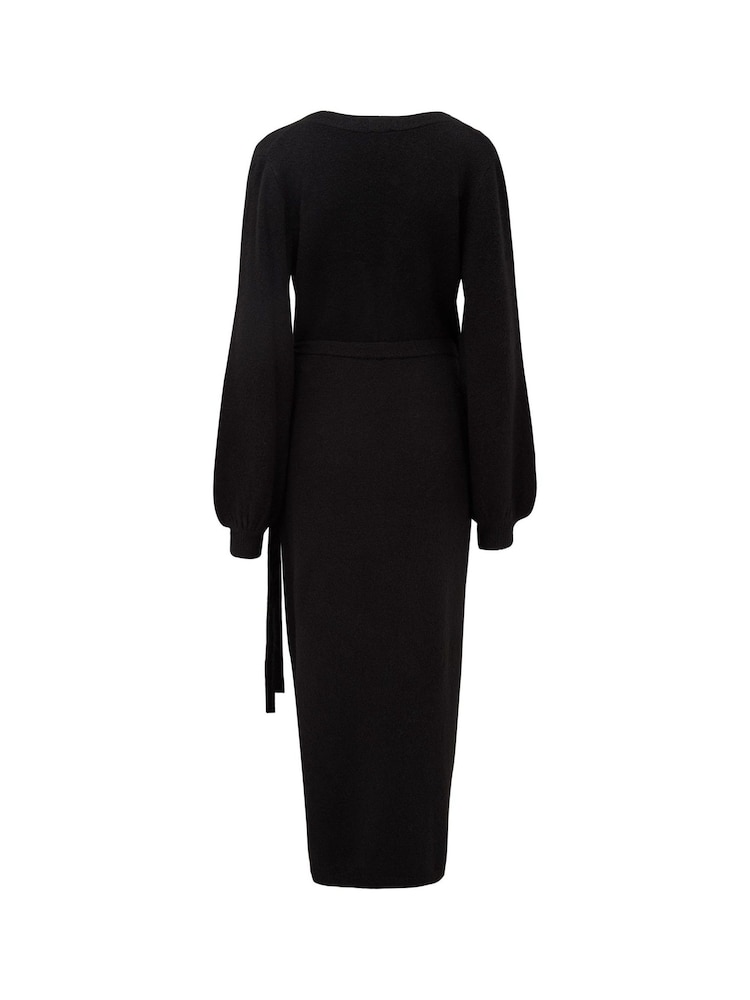 Vestido a media pierna con diseño cruzado de punto Elle de Pour Moi - Imagen 5 de 5