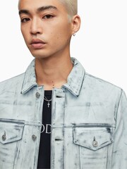 AllSaints Blue Dixon Trucker Jacket - Image 2 of 8