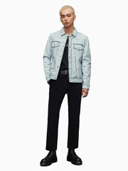 AllSaints Blue Dixon Trucker Jacket - Image 3 of 8
