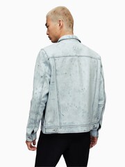 AllSaints Blue Dixon Trucker Jacket - Image 7 of 8