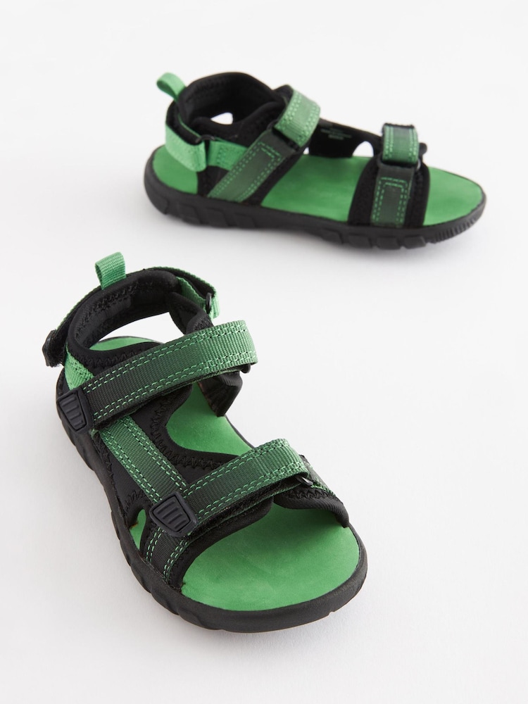 Grün/Schwarz - Leichte Trekker-Sandalen mit verstellbaren Riemen - Bild 1 von 5