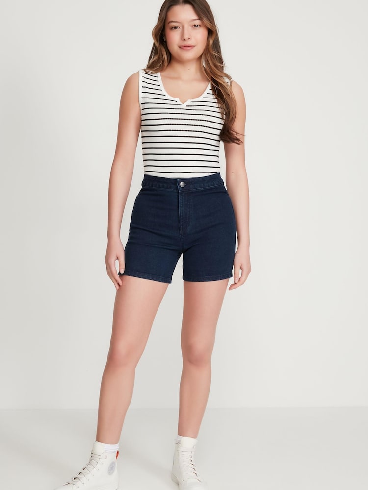 Kylie Teen Blue Denim Cycling Shorts - Image 1 of 6