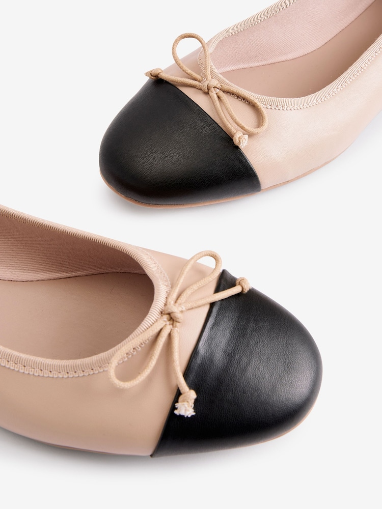 Blush Nude/Black Standard/Wide Fit Forever Comfort® Ballerinas Shoes - Image 5 of 5