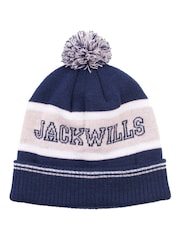 Jack Wills Navy Blue 100% Cotton Varsity Wills Beanie - Image 1 of 3