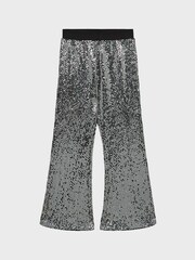Reiss Silver Valeria Senior Sequin Flare Occasion Trousers - Image 2 of 7