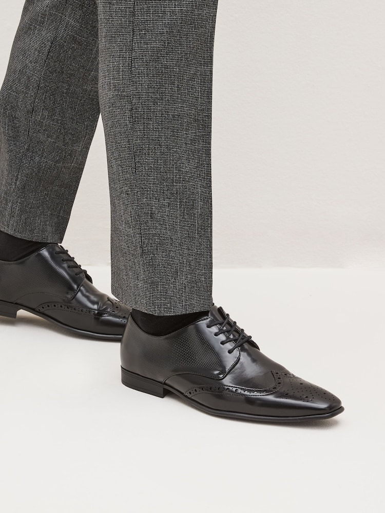 črna - Visoki svetleči brogues - Slika 1 iz 6