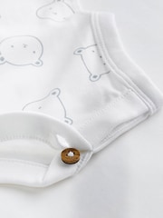 Blue/White Bear Baby Jersey 100% Cotton Rompers 3 Pack - Image 5 of 7