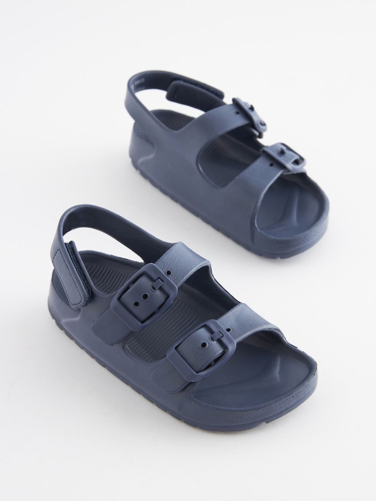 Marineblau/blau - Eva-Sandalen mit doppeltem Schnallen-Knöchelriemen - Bild 1 von 7 Marineblau/blau - Eva-Sandalen mit doppeltem Schnallen-Knöchelriemen - Bild 1 von 7