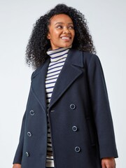 Roman Blue Petite Double Breasted Smart Coat - Image 1 of 5