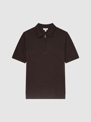 قميص بولو بنص سحاب صوف ميرينو من Reiss - صورة 2 من 6