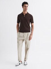 قميص بولو بنص سحاب صوف ميرينو من Reiss - صورة 3 من 6
