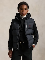Chaleco acolchado de plumón con logotipo de Polo Ralph Lauren - Imagen 1 de 6