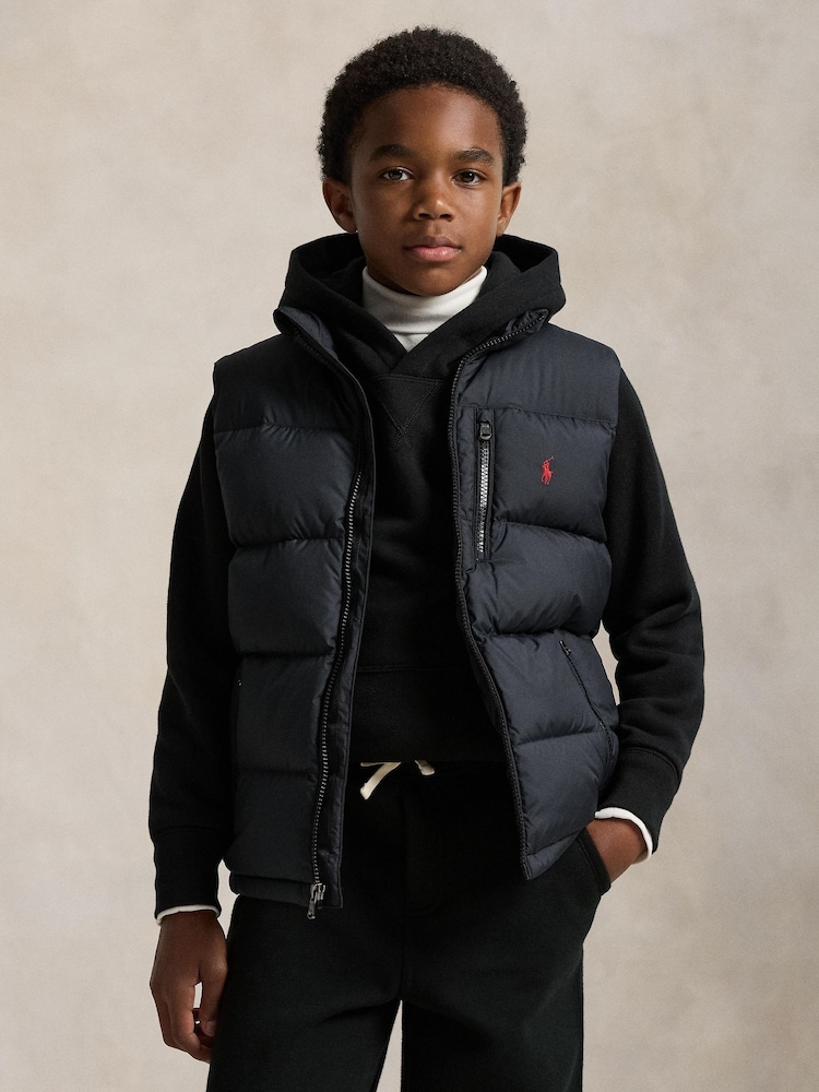 Chaleco acolchado de plumón con logotipo de Polo Ralph Lauren - Imagen 1 de 6