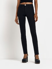 River Island Black Mid Rise Skinny Trousers - Image 1 of 5
