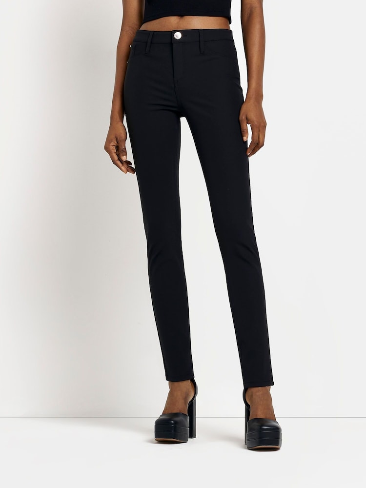 River Island Black Mid Rise Skinny Trousers - Image 1 of 5