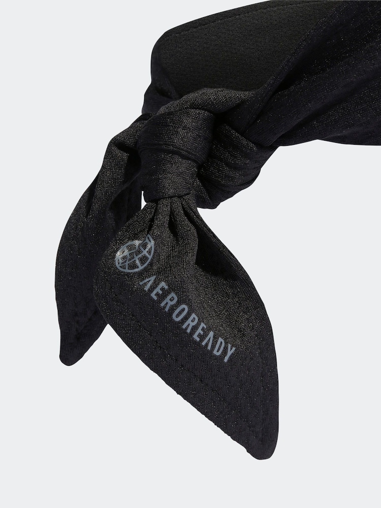 adidas Black Aeroready Tennis Tieband - Image 4 of 4