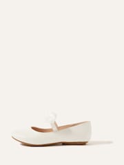 Monsoon Ivory Natural Shimmer Corsage Ballerina Flats - Image 1 of 3