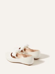 Monsoon Ivory Natural Shimmer Corsage Ballerina Flats - Image 3 of 3