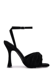 Linzi Black Emery Velvet Stiletto Heeled Sandals - Image 2 of 4
