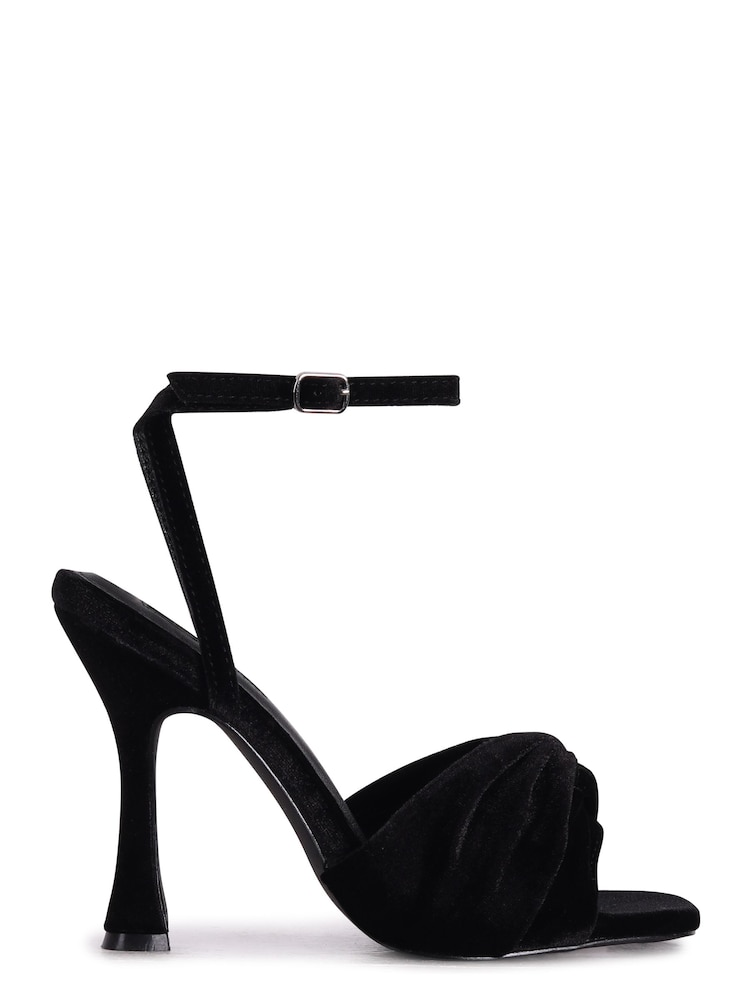 Linzi Black Emery Velvet Stiletto Heeled Sandals - Image 2 of 4