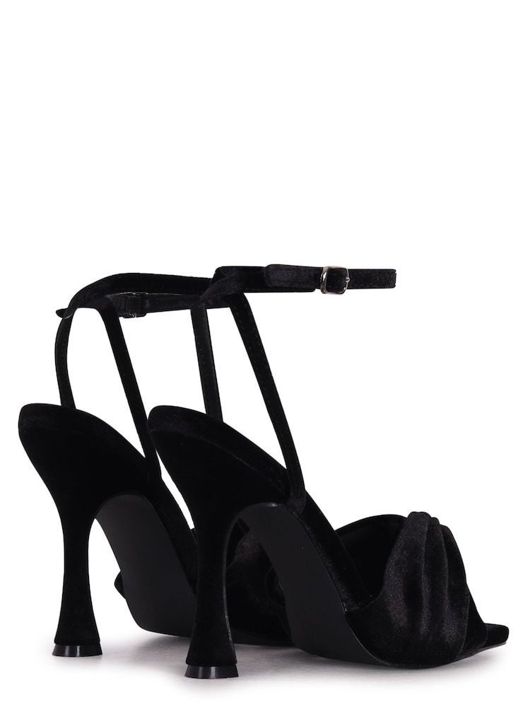 Linzi Black Emery Velvet Stiletto Heeled Sandals - Image 4 of 4