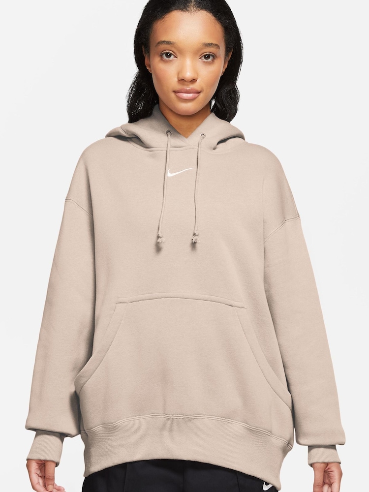 Nike Neutral Oversized Mini Swoosh Hoodie - Image 1 of 5