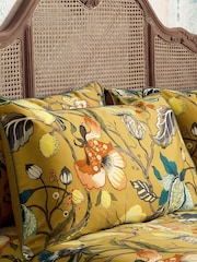 EW by Edinburgh Weavers Set of 2 Ochre Yellow Morton Timeless Tribute Floral 200 Thread Count 100% Cotton Pillowcases - Image 1 of 2