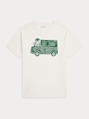 Polo Ralph Lauren White Coffee Bear Graphic Jersey T-Shirt - Image 1 of 3
